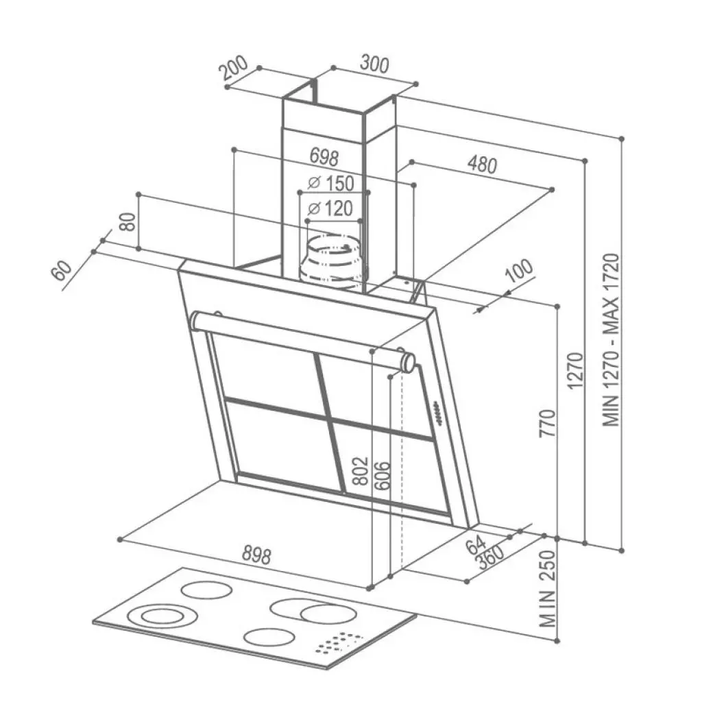 Вытяжка кухонная Faber MATRIX PRO X A 90 - 2