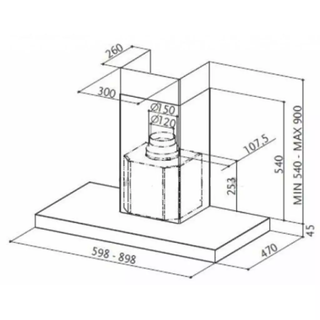 Вытяжка кухонная Faber BELLA EG8 X A60 FB EXP - 1