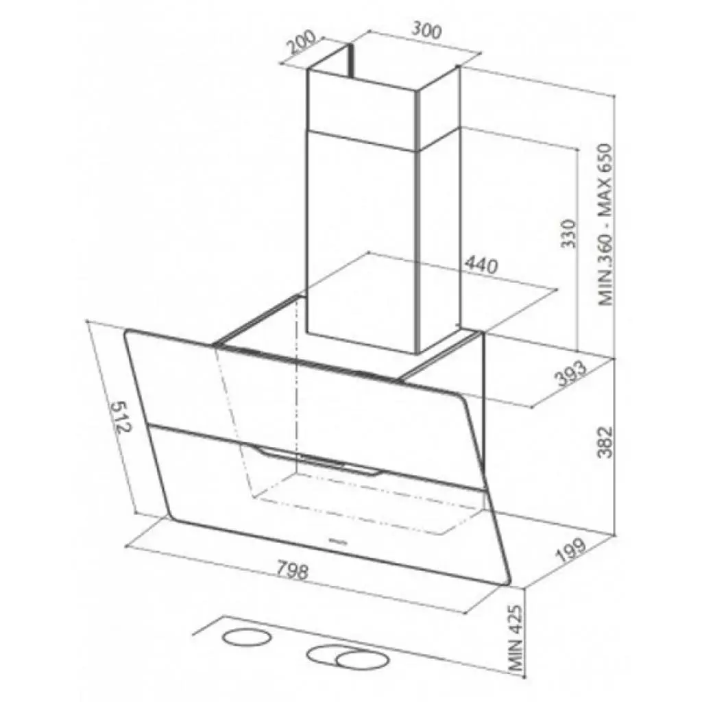 Вытяжка кухонная Faber JOLIE BK A80 - 1