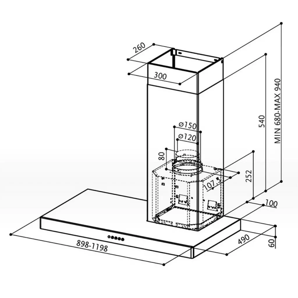 Вытяжка кухонная Faber STILO X A 120 DX - 1