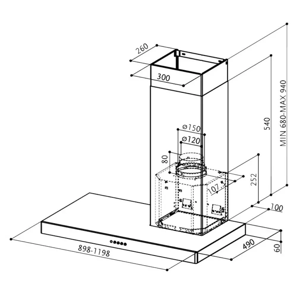 Вытяжка кухонная Faber STILO X A 90 DX - 1