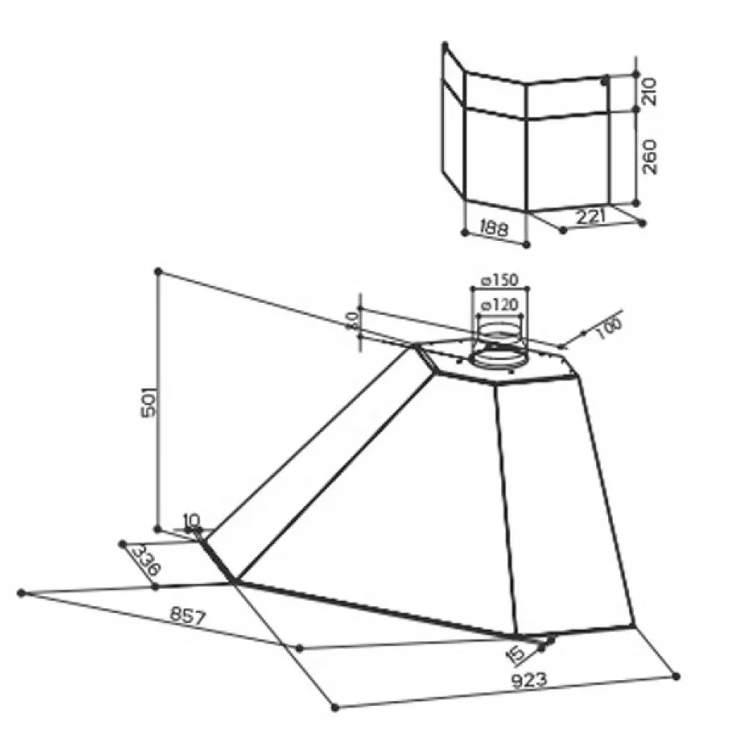 Вытяжка кухонная Faber RANCH ANGOLO H-EP WB A100(без канта) - 1