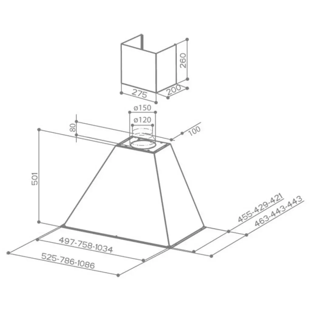 Вытяжка кухонная Faber RANCH WB A 120 H-EP(без канта) - 1