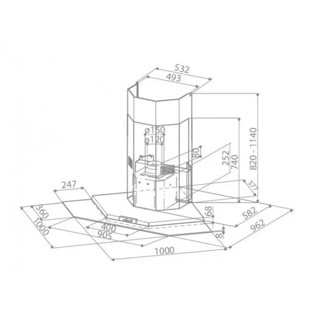 Вытяжка кухонная Faber PREMIO Angolo HIP X/V A 100 - 2