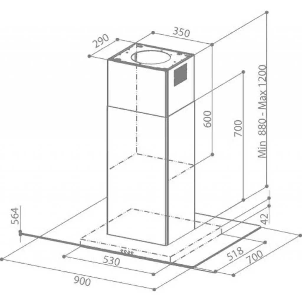 Вытяжка кухонная Faber GLASSY ISOLA/SP EG8 X/V A90 - 1