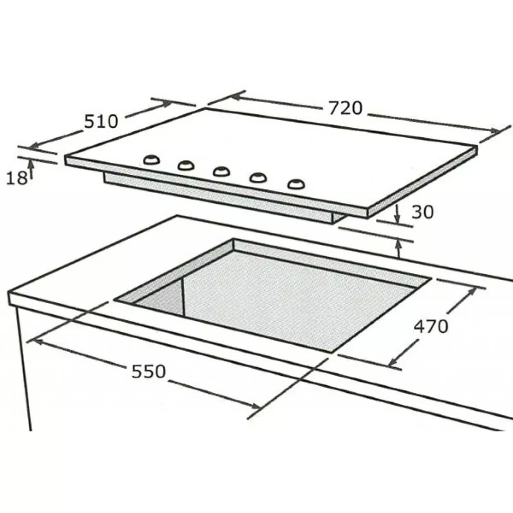 Варочная поверхность Nardi DH 55 GAV R - 1