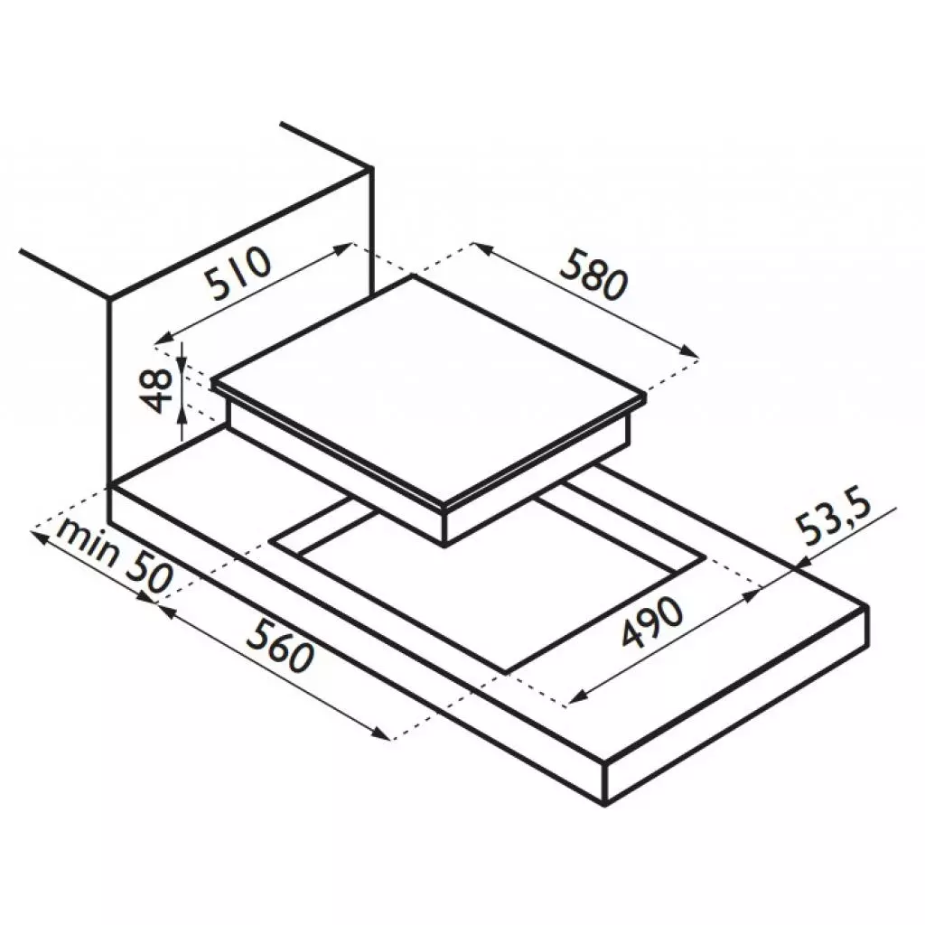 Варочная поверхность Ardesia PE 58 FE1P - 1 Варочная поверхность Ardesia PE 58 FE1P - 1