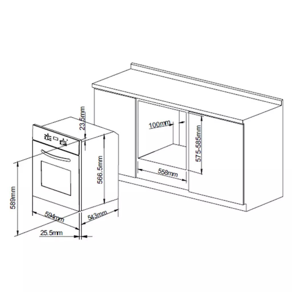 Духовой шкаф Pyramida F 84 TS BLACK - 2