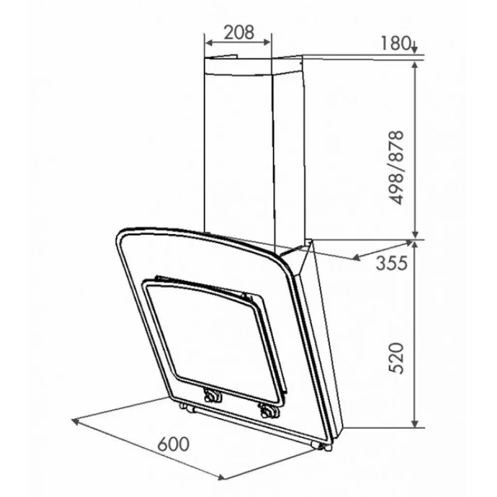 Вытяжка кухонная Eleyus Classic 1000 LED SMD 60 BL+RB - 3
