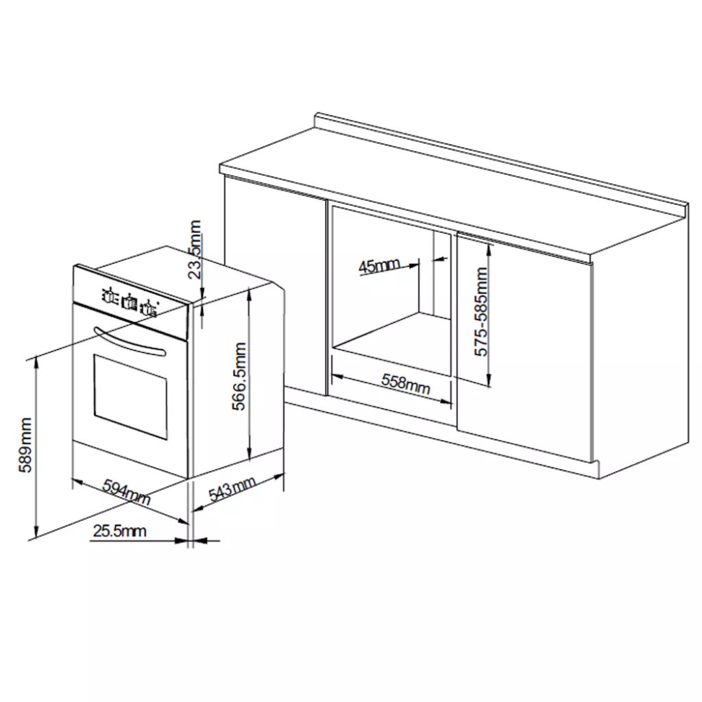 Духовой шкаф Pyramida F 40 M GWH - 3