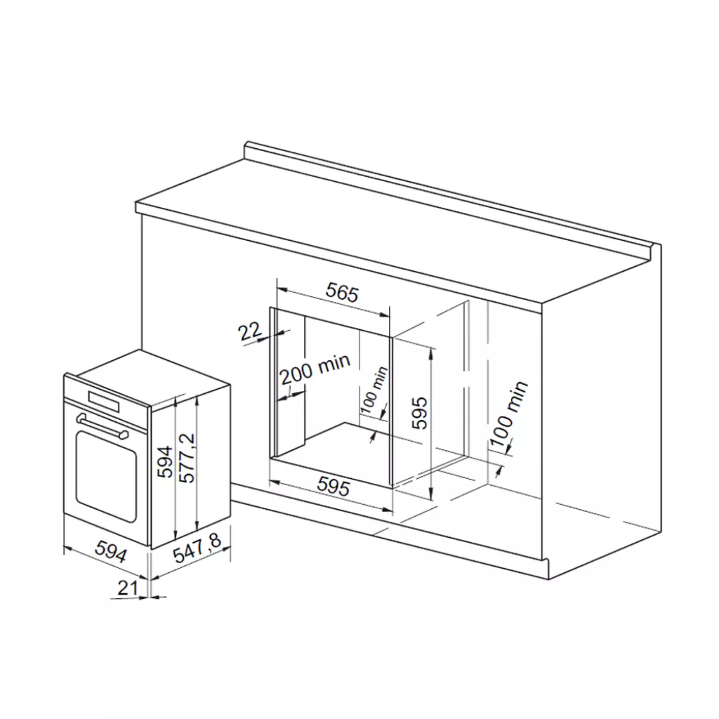 Духовой шкаф Pyramida F 180 S GBL - 1