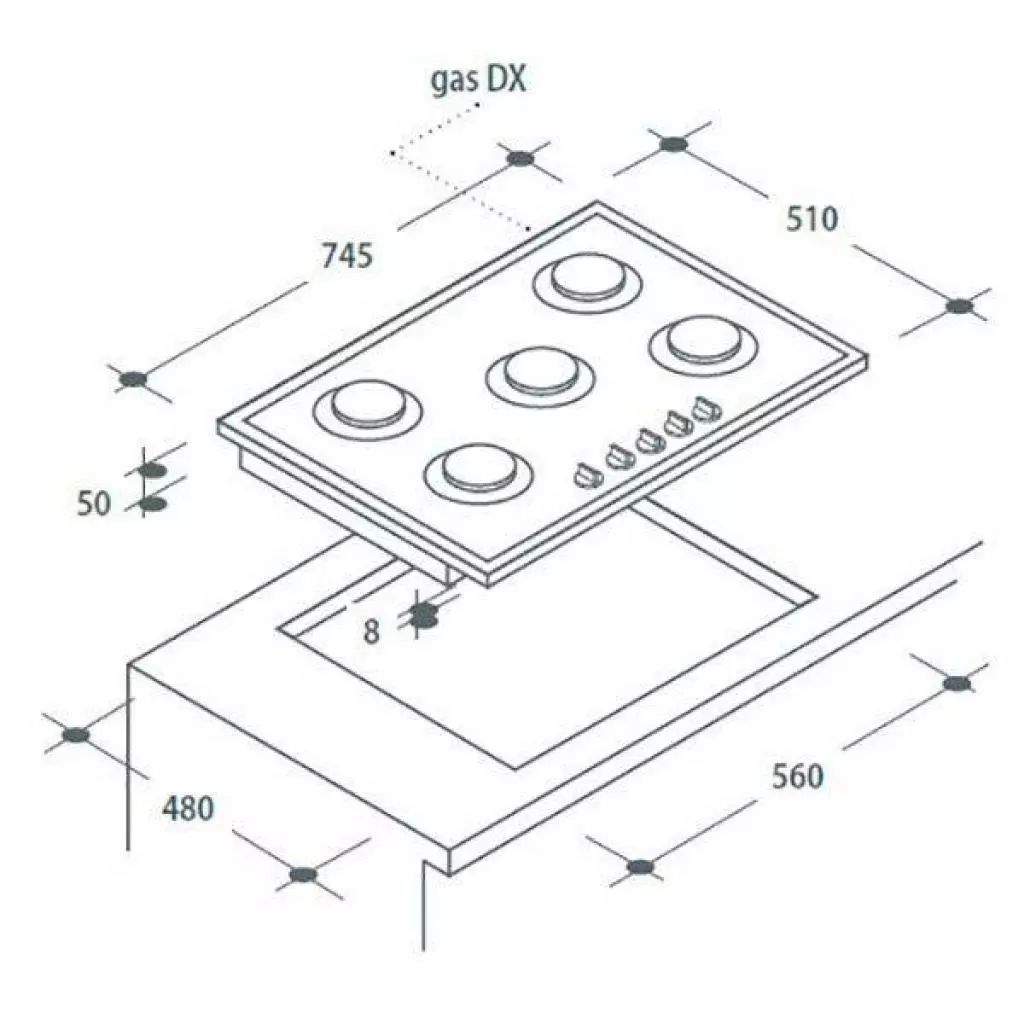 Варочная поверхность Candy CVG75SQGX - 2