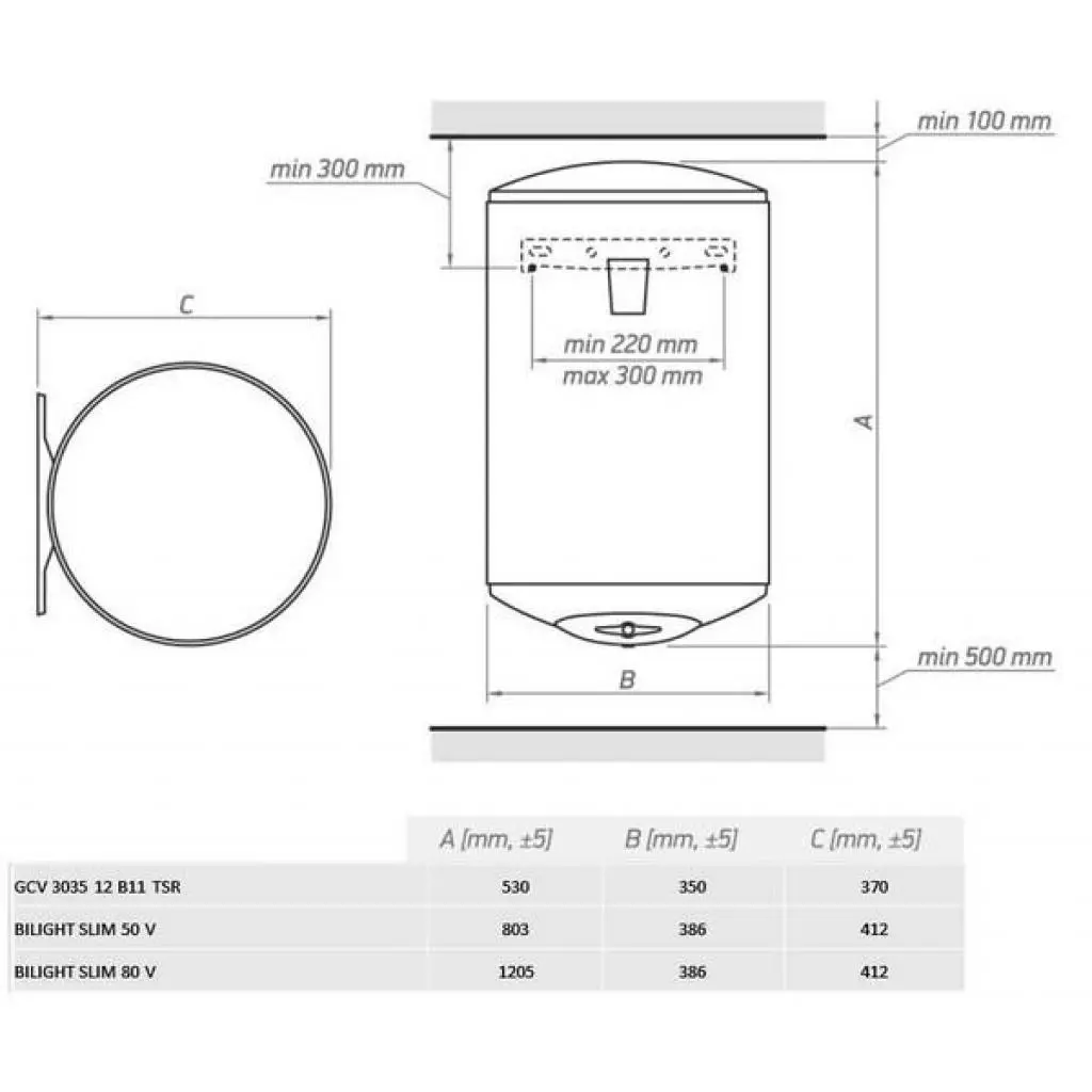 Бойлер Tesy BILIGHT SLIM 50 V - 8
