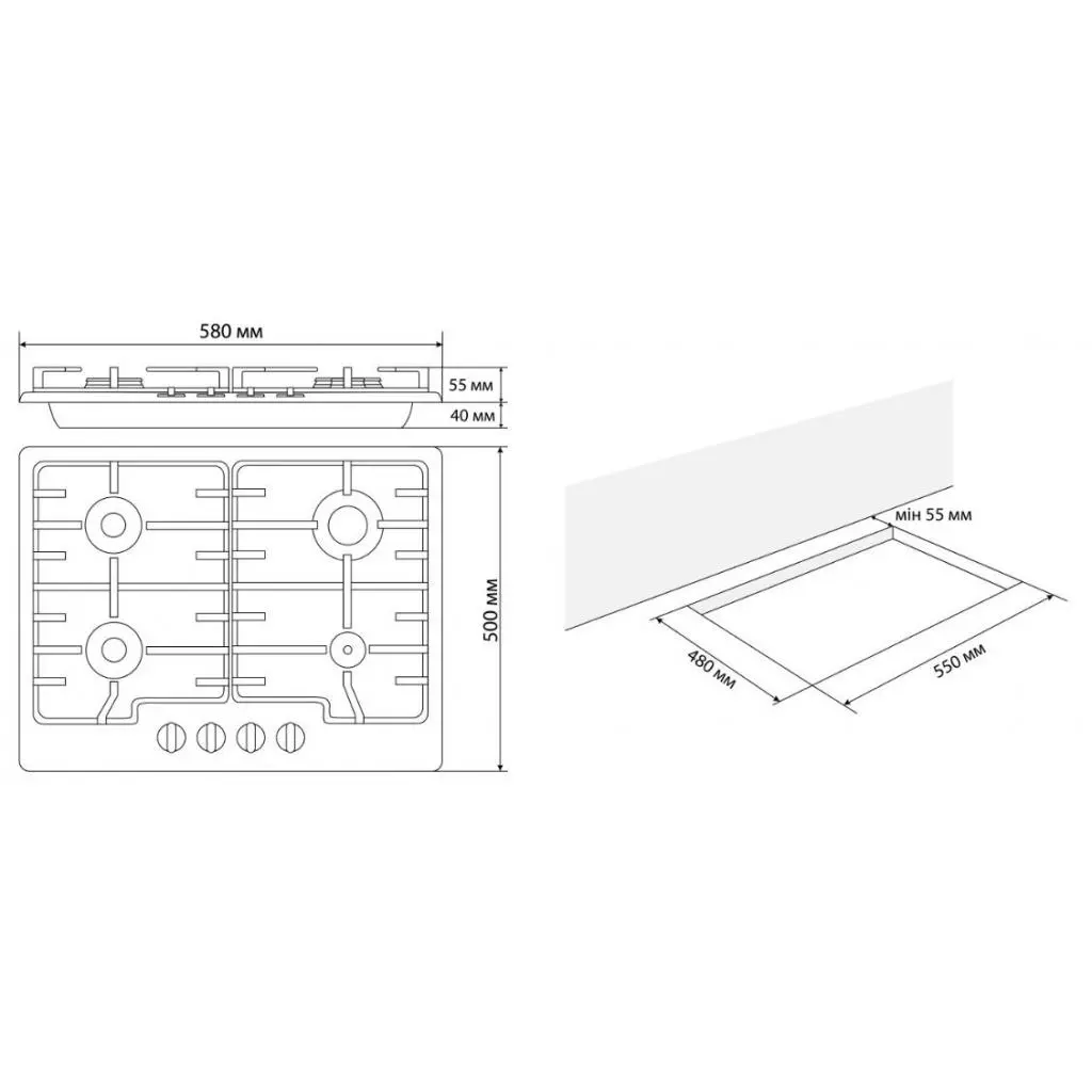 Варочная поверхность Eleyus GRACIA 60 BL C - 3