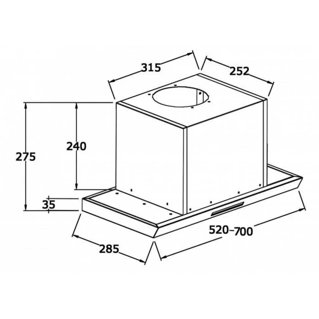 Вытяжка кухонная Zirtal INLINEA 80 BL - 6