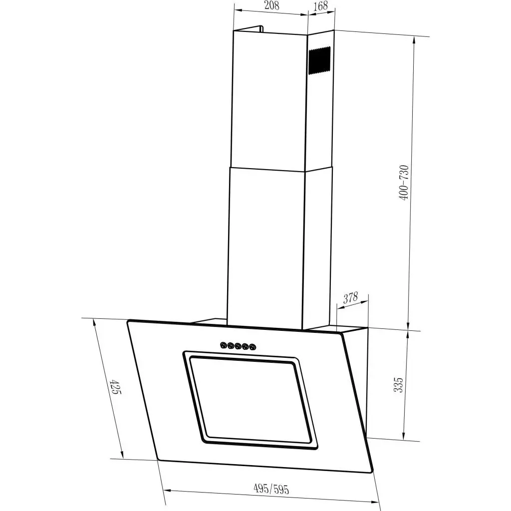 Вытяжка кухонная Interline ASTRA BL A/60 PB/GL/2 - 1