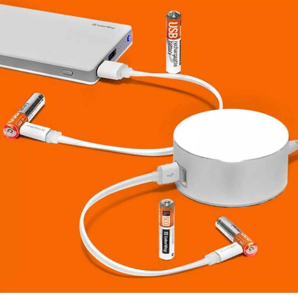 Аккумулятор ColorWay AAA micro USB 400 mAh * 2 (CW-UBAAA-01) - 4 Аккумулятор ColorWay AAA micro USB 400 mAh * 2 (CW-UBAAA-01) - 4