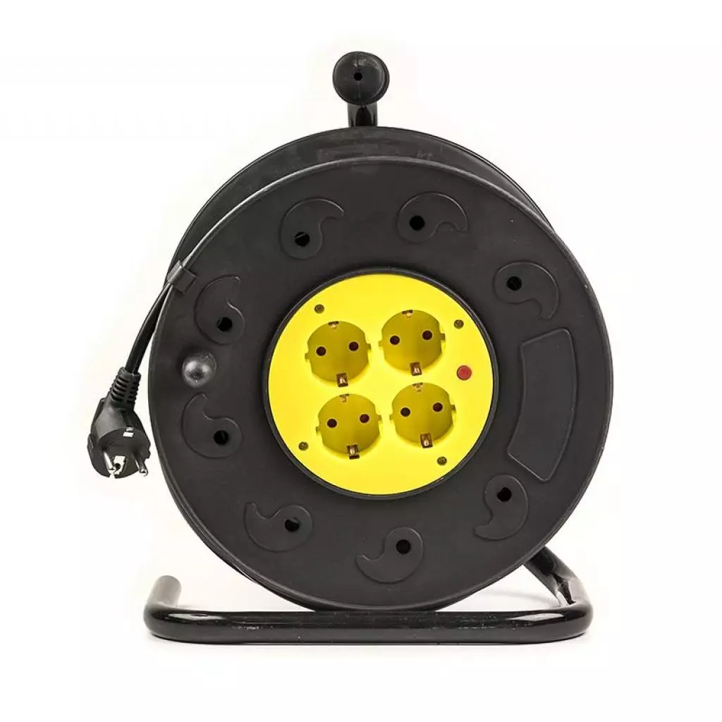 Сетевой удлинитель PowerPlant на катушке 50 м, 4 розетки (JY-2002/50) (PPRA10M500S4) - 2