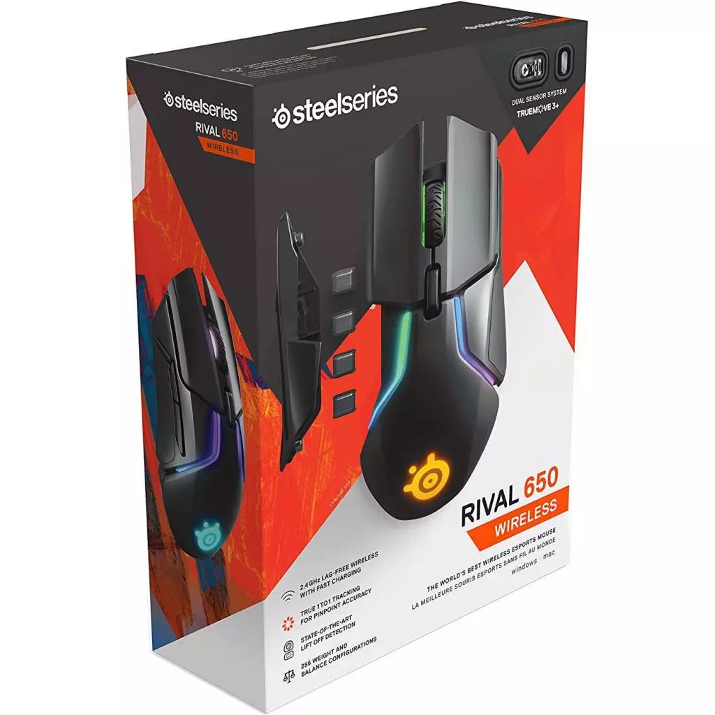 Мышка SteelSeries Rival 650 black (62456) - 8