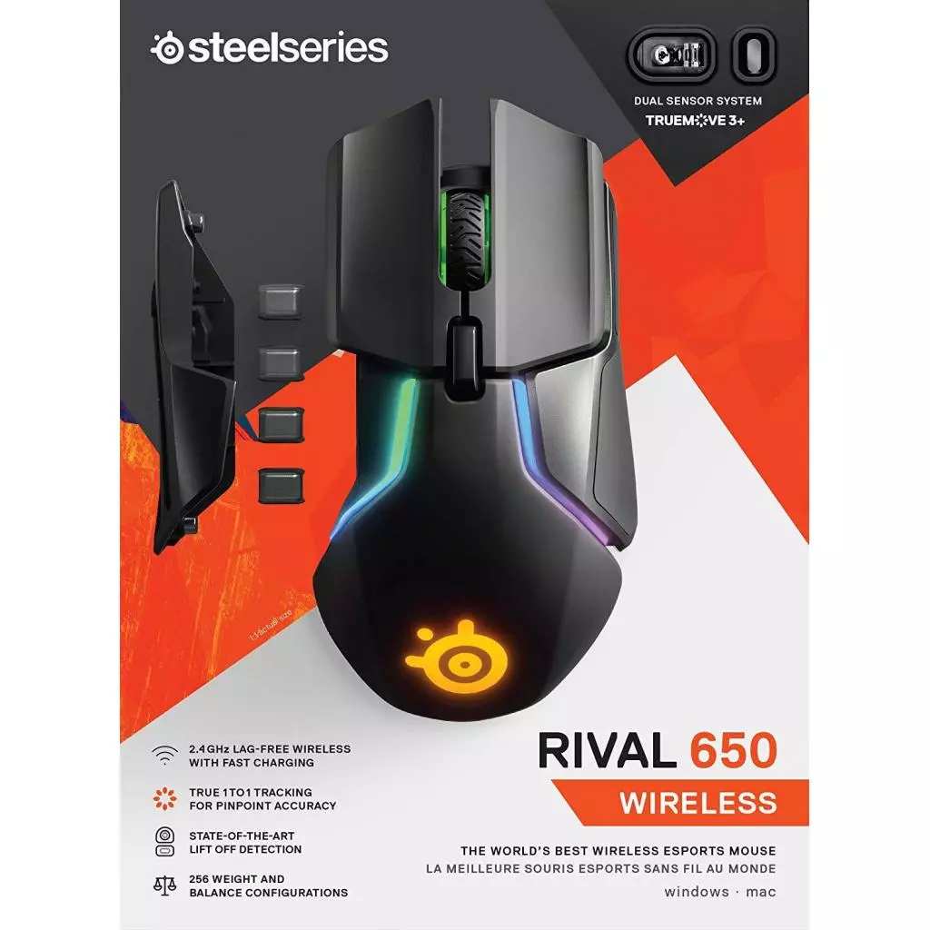 Мышка SteelSeries Rival 650 black (62456) - 9