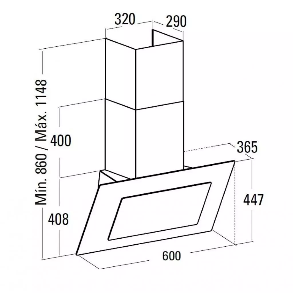 Вытяжка кухонная Cata ATENEA 600 XGWH - 4
