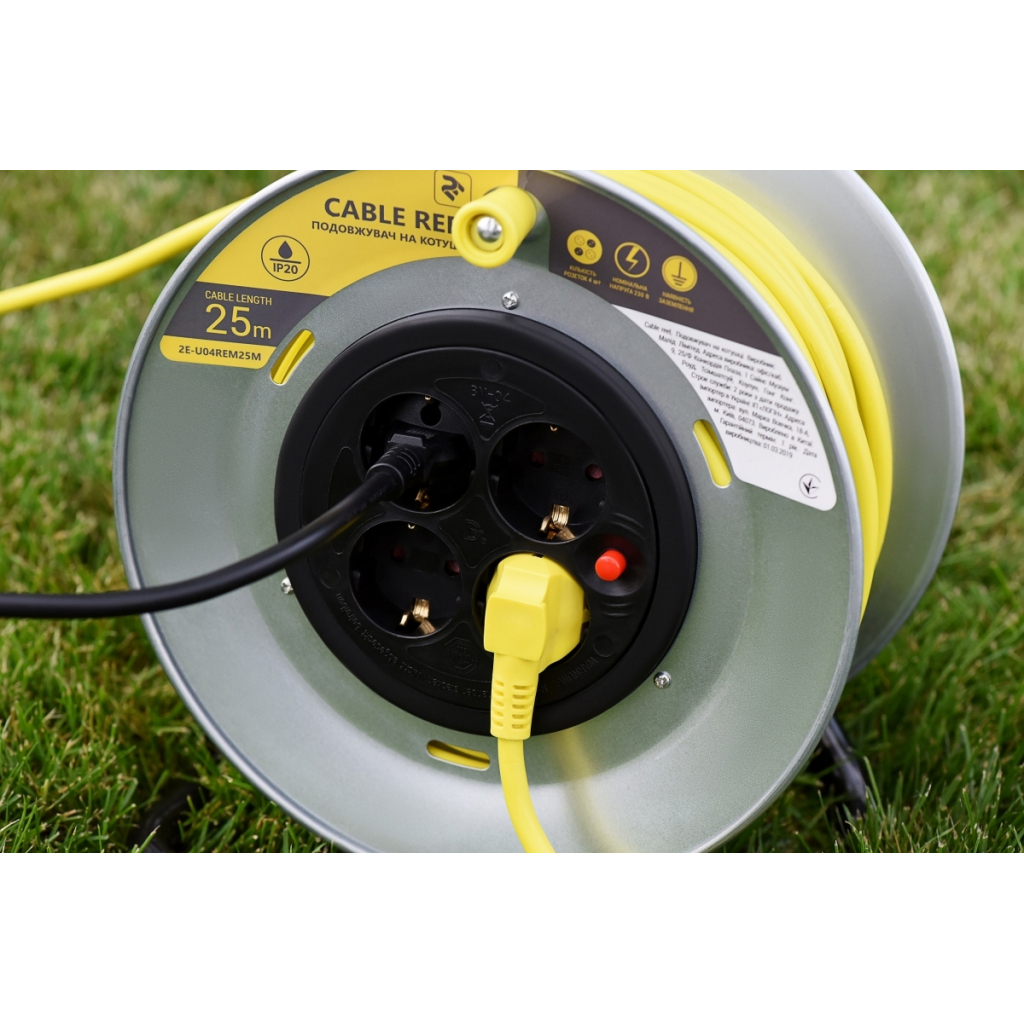 Сетевой удлинитель 2E катушка 4 роз., 25 м (2E-U04REM25M) - 7 Сетевой удлинитель 2E катушка 4 роз., 25 м (2E-U04REM25M) - 7