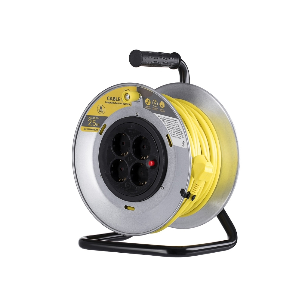 Сетевой удлинитель 2E катушка 4 роз., 25 м (2E-U04REM25M) Сетевой удлинитель 2E катушка 4 роз., 25 м (2E-U04REM25M)