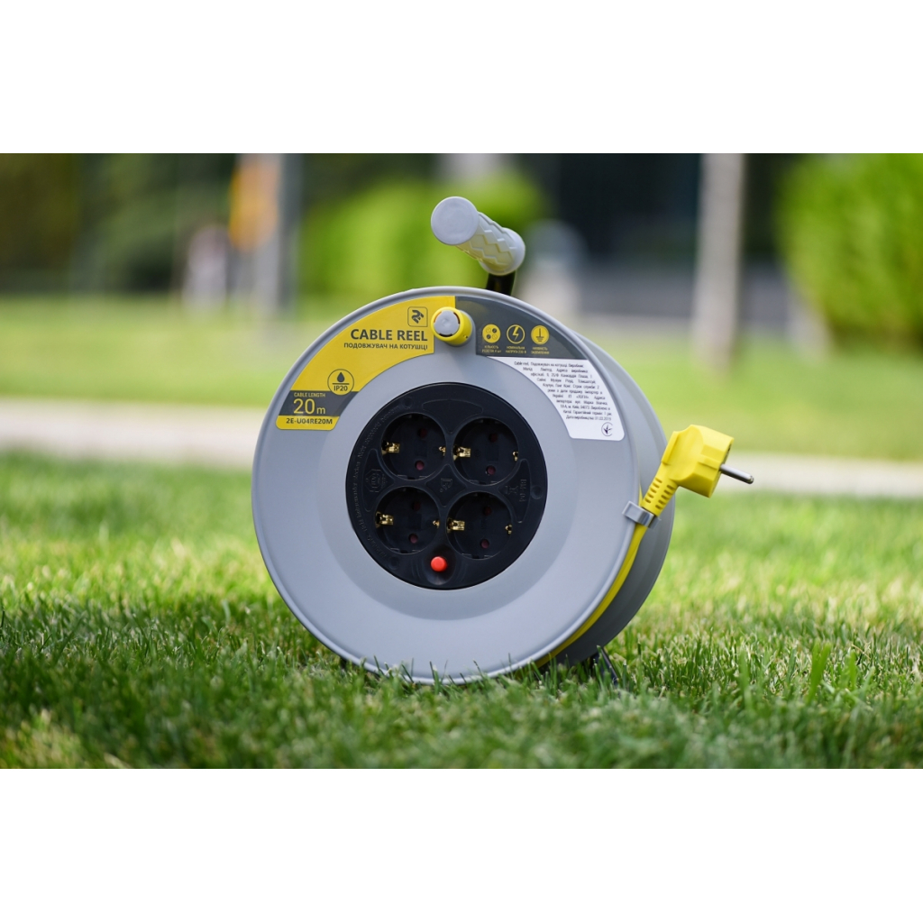 Сетевой удлинитель 2E катушка 4 роз., 3G, 20 м (2E-U04RE20M) - 7