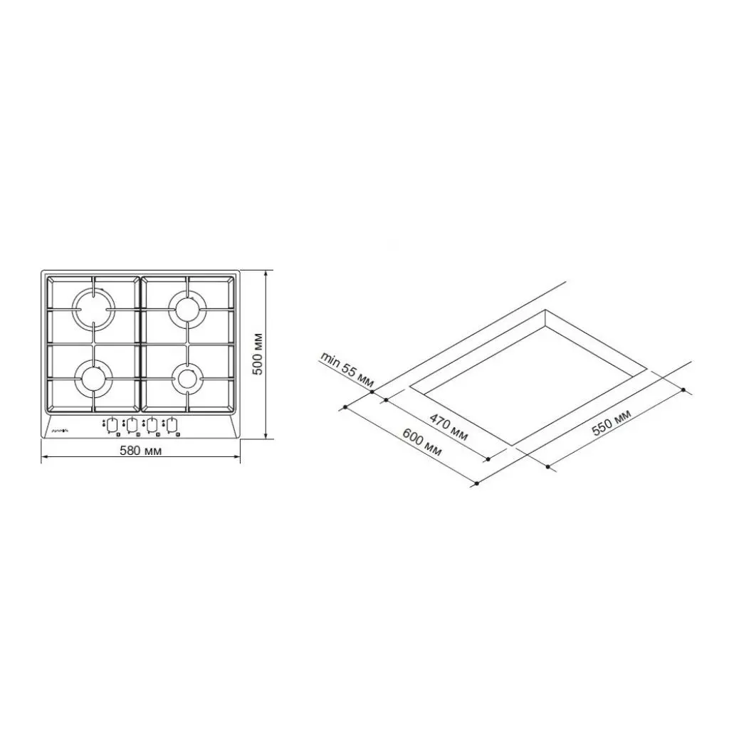 Варочная поверхность Pyramida PFX 644 S INOX - 1 Варочная поверхность Pyramida PFX 644 S INOX - 1