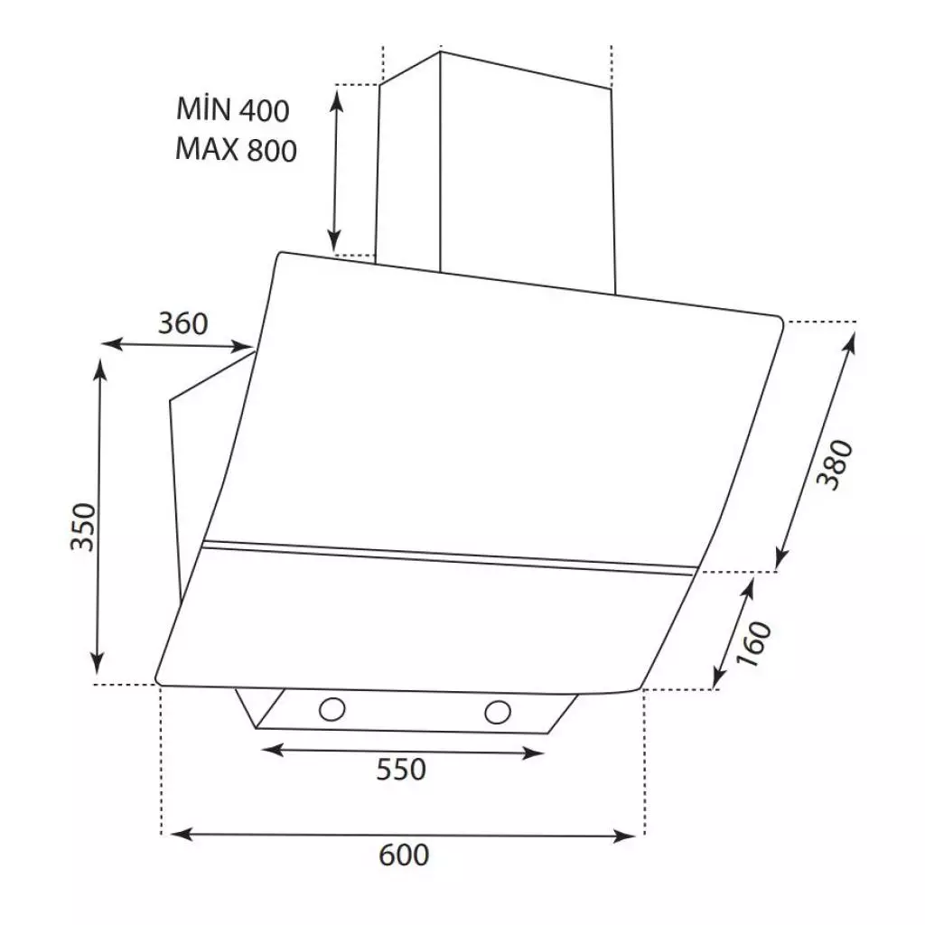 Вытяжка кухонная Interline ARNO BL 60 SC (ARNOBL60SC) - 7