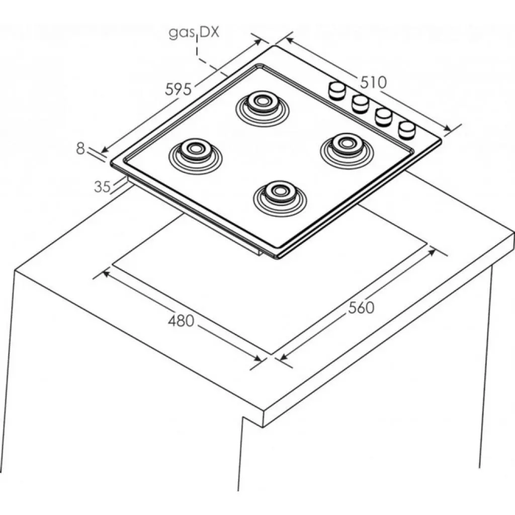 Варочная поверхность Candy CHG6LX - 1