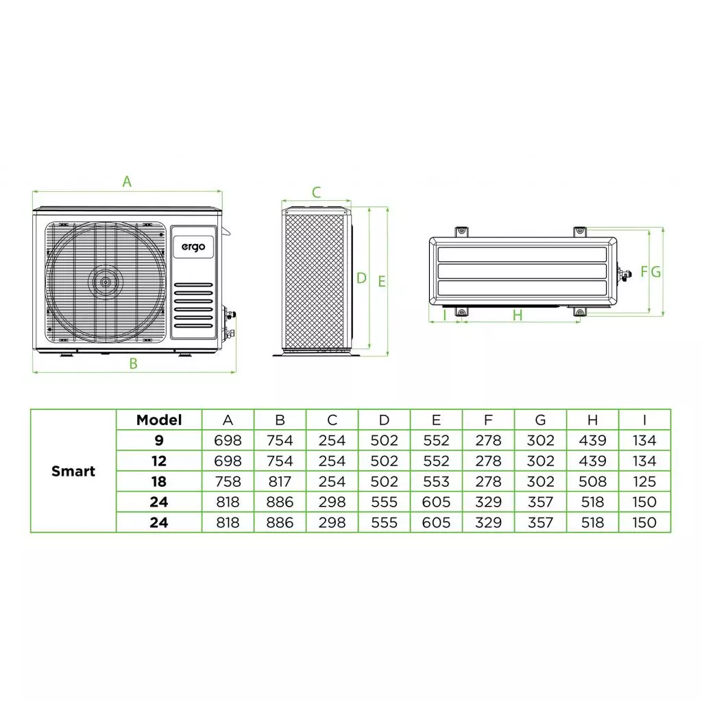 Кондиционер Ergo ACI 2419 CHW - 7