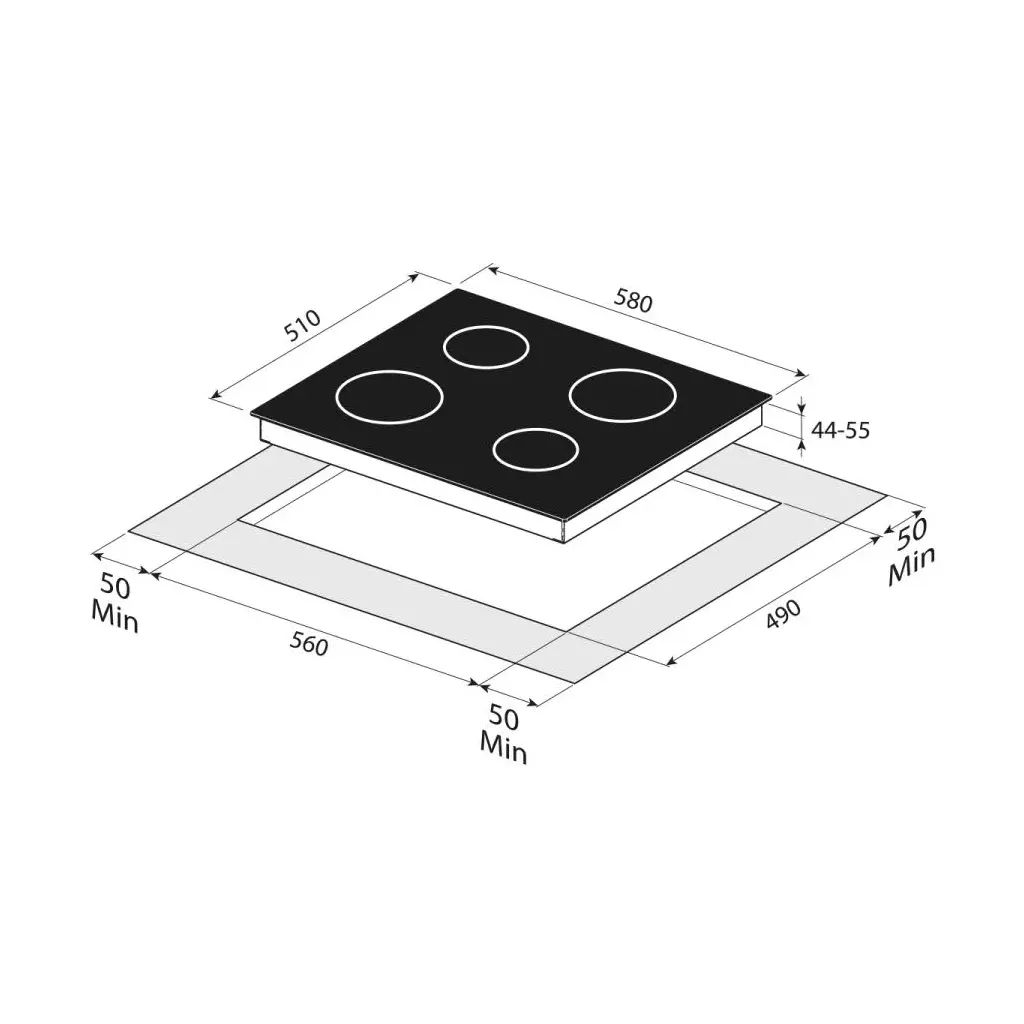 Варочная поверхность Freggia HCE640E2W - 5