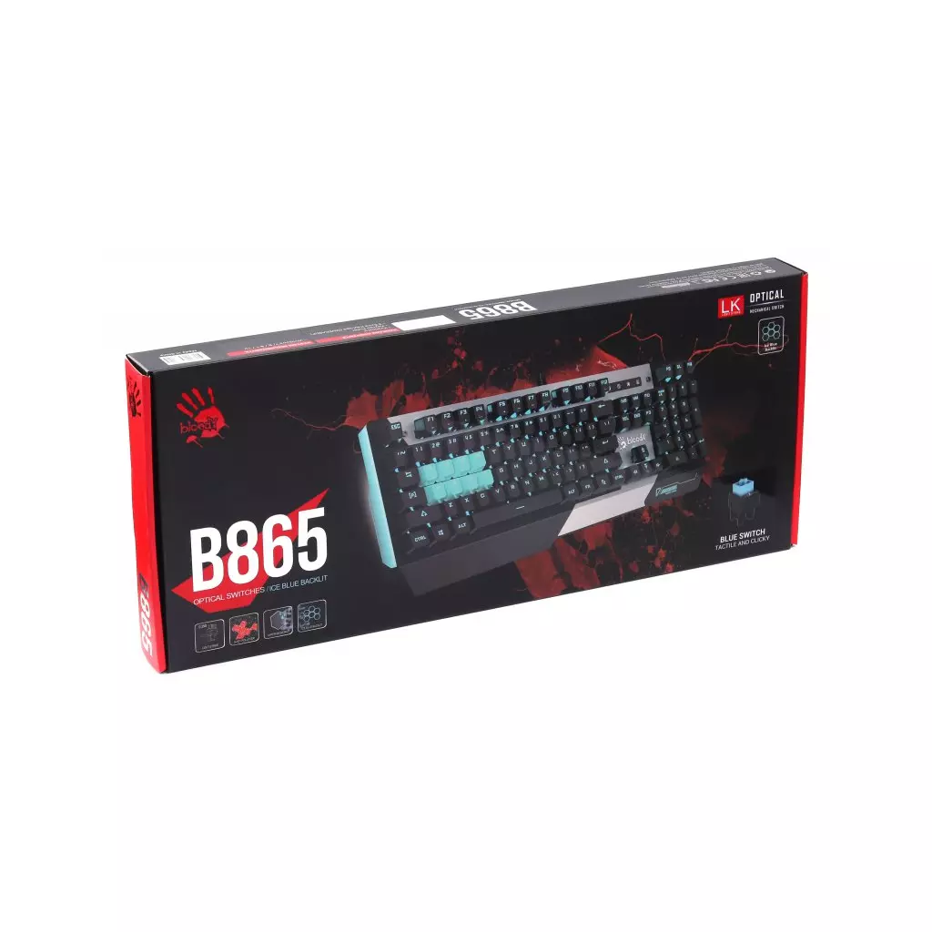 Клавиатура A4Tech Bloody B865 LK Blue Gun Grey - 7
