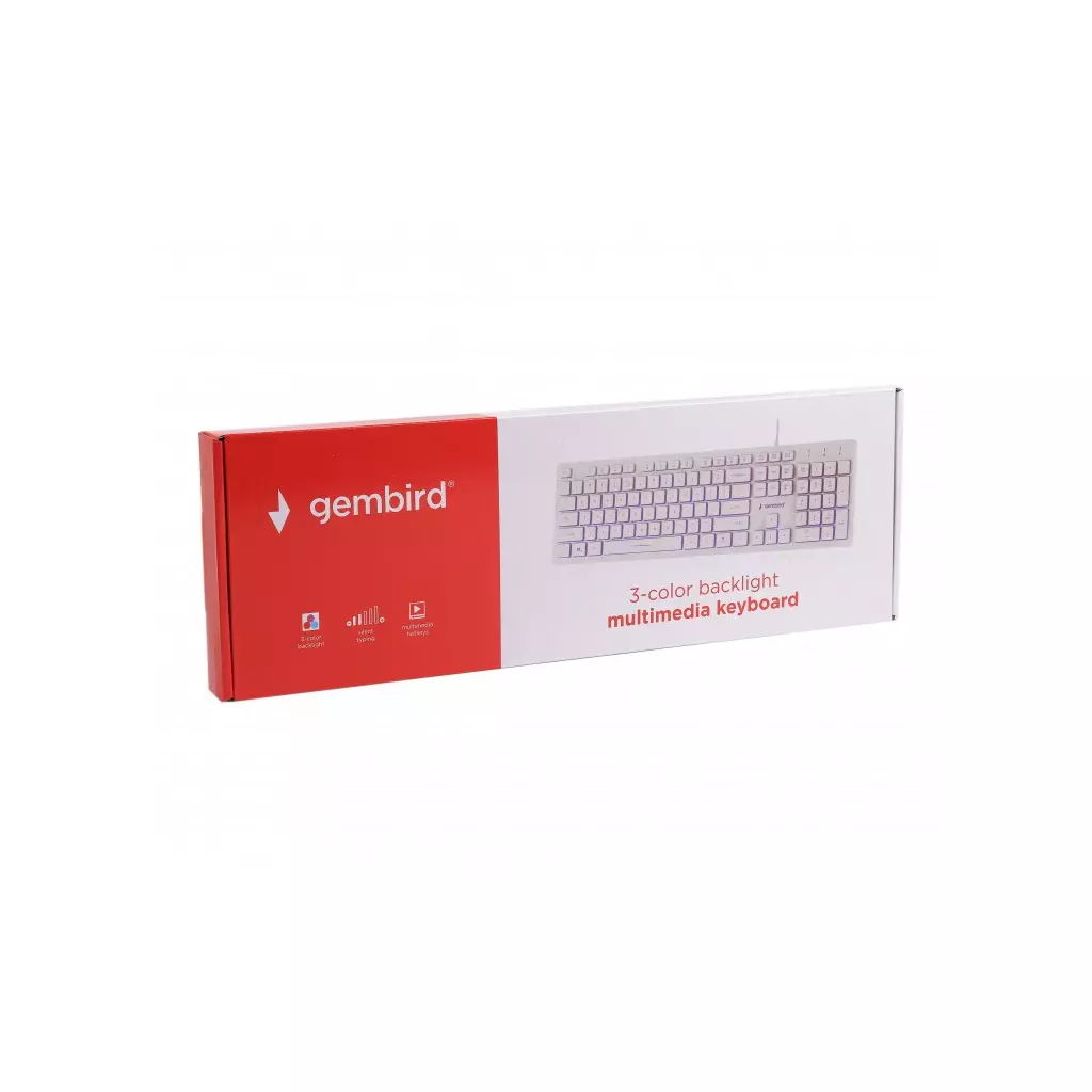 Клавиатура Gembird KB-UML3-01-W-UA USB White (KB-UML3-01-W-UA) - 4 Клавиатура Gembird KB-UML3-01-W-UA USB White (KB-UML3-01-W-UA) - 4