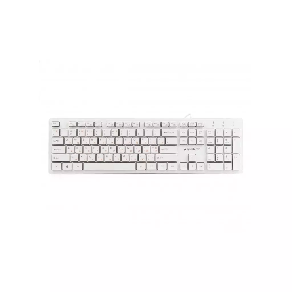 Клавиатура Gembird KB-MCH-03-W-UA USB White (KB-MCH-03-W-UA)