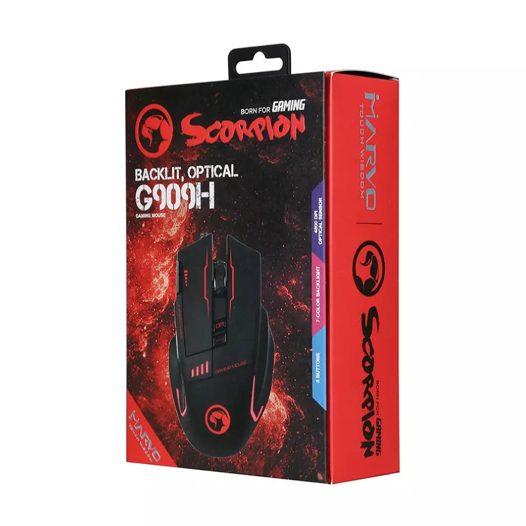 Мышка Marvo G909H 7colors-LED USB Black (G909H) - 4