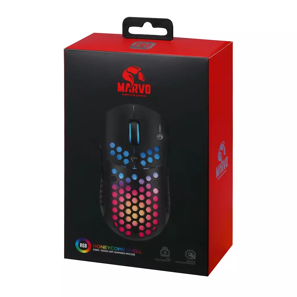 Мышка Marvo G961 RGB-LED USB Black (G961) - 5