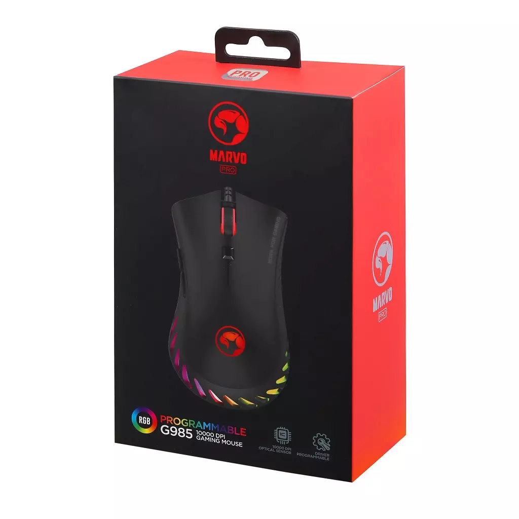 Мышка Marvo G985 RGB-LED USB Black (G985) - 5
