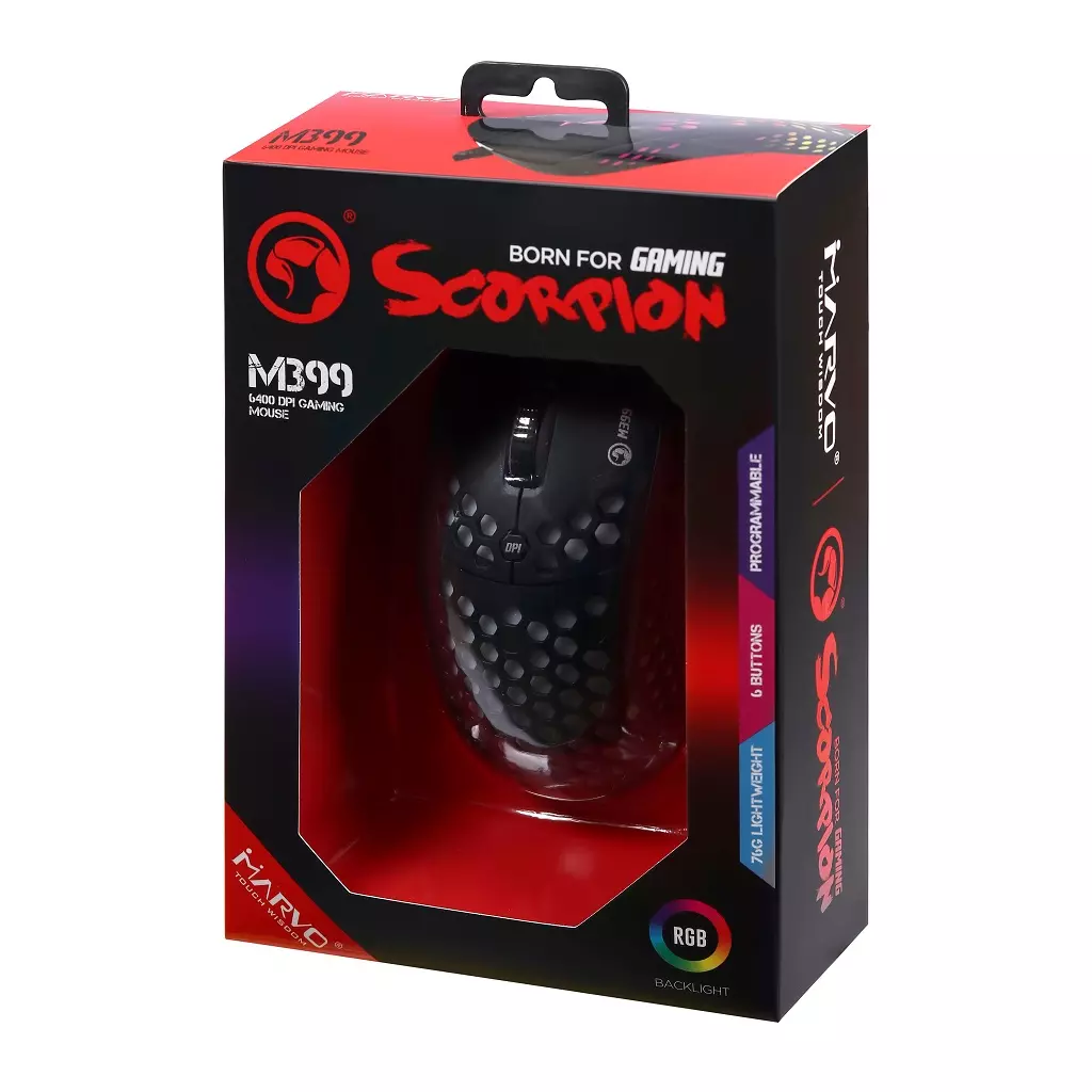 Мышка Marvo M399 RGB-LED USB Black (M399) - 6