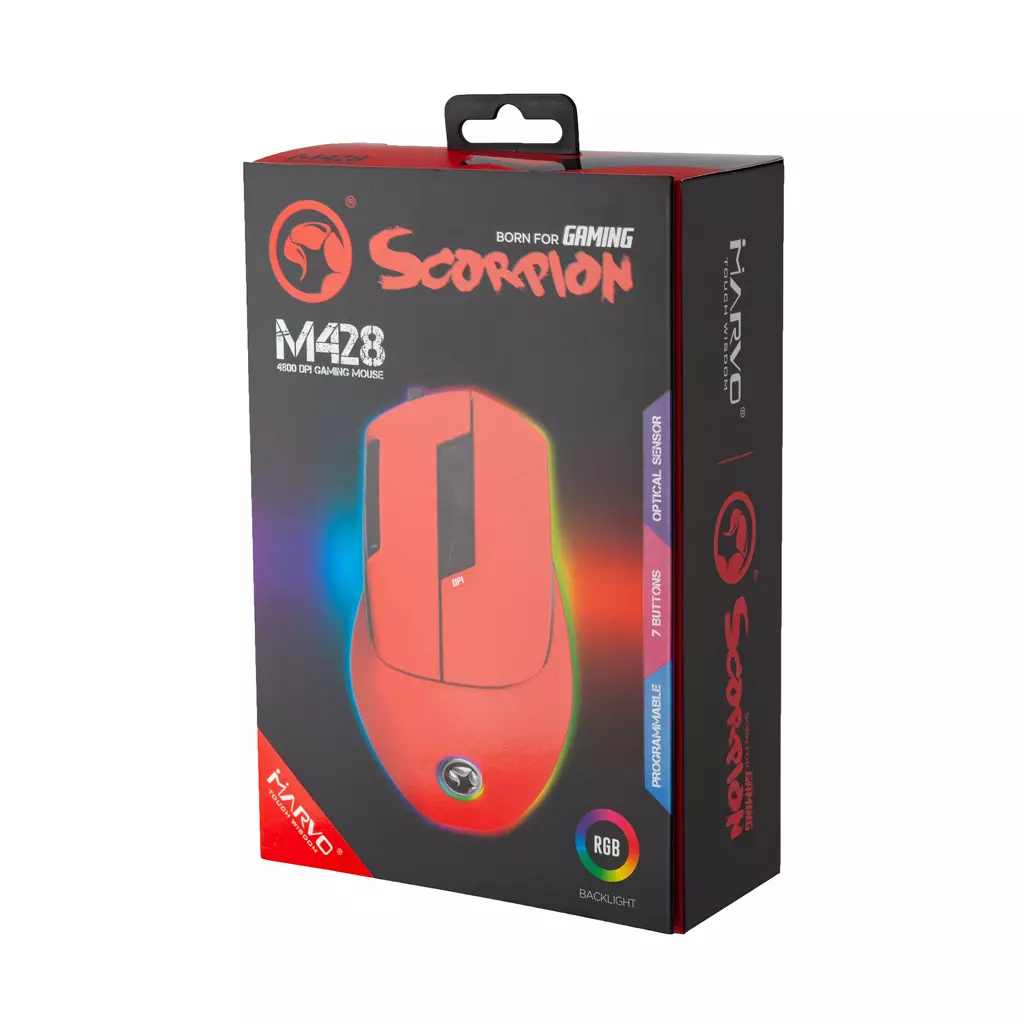 Мышка Marvo M428 RGB-LED USB Red (M428 Red) - 5 Мышка Marvo M428 RGB-LED USB Red (M428 Red) - 5