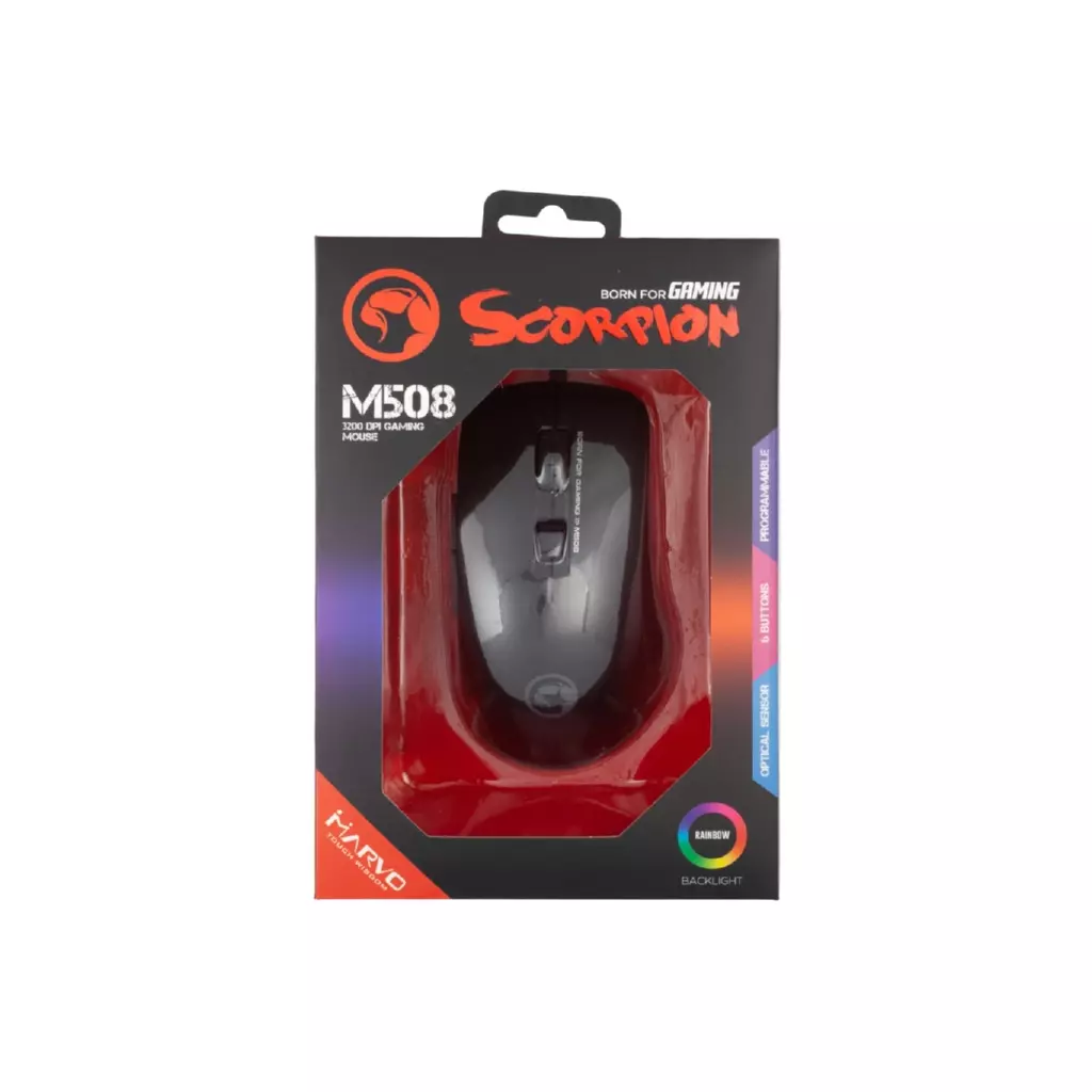 Мышка Marvo M508 Multi-LED USB Black (M508) - 3