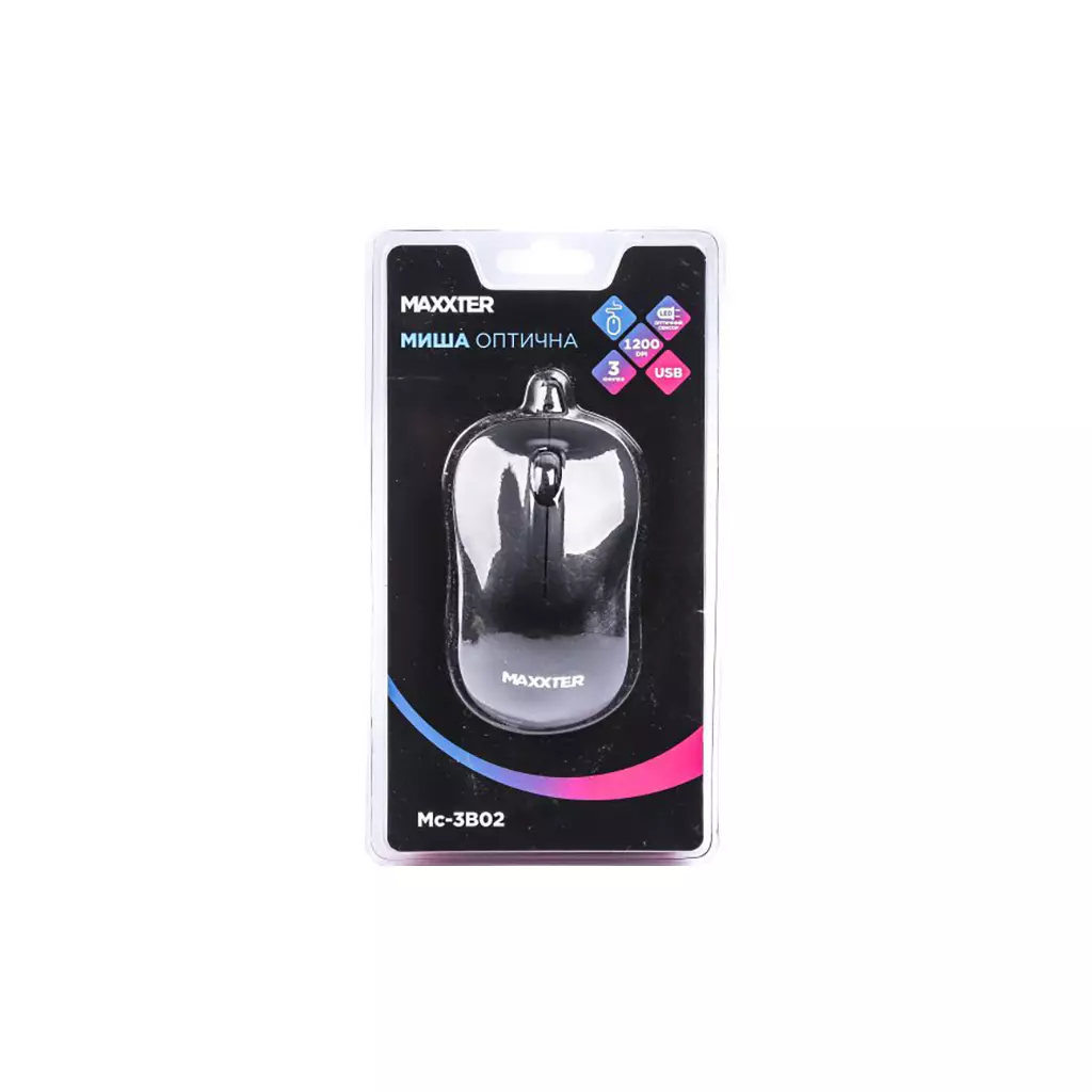 Мышка Maxxter Mc-3B02 USB Black (Mc-3B02) - 3