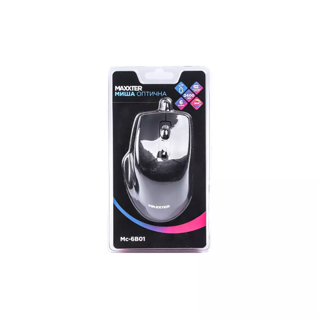 Мышка Maxxter Mc-6B01 USB Black (Mc-6B01) - 3