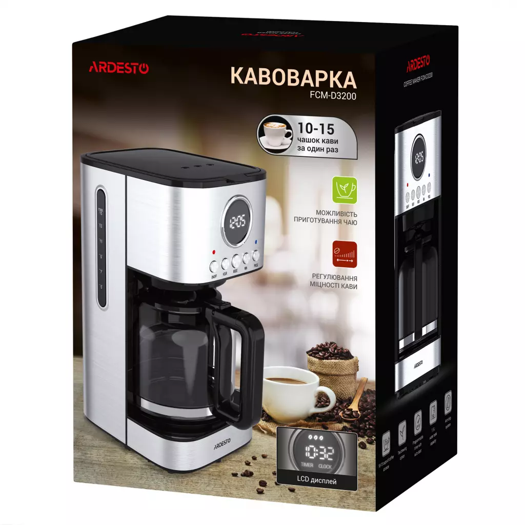 Кофеварка Ardesto FCM-D3200 - 4 Кофеварка Ardesto FCM-D3200 - 4