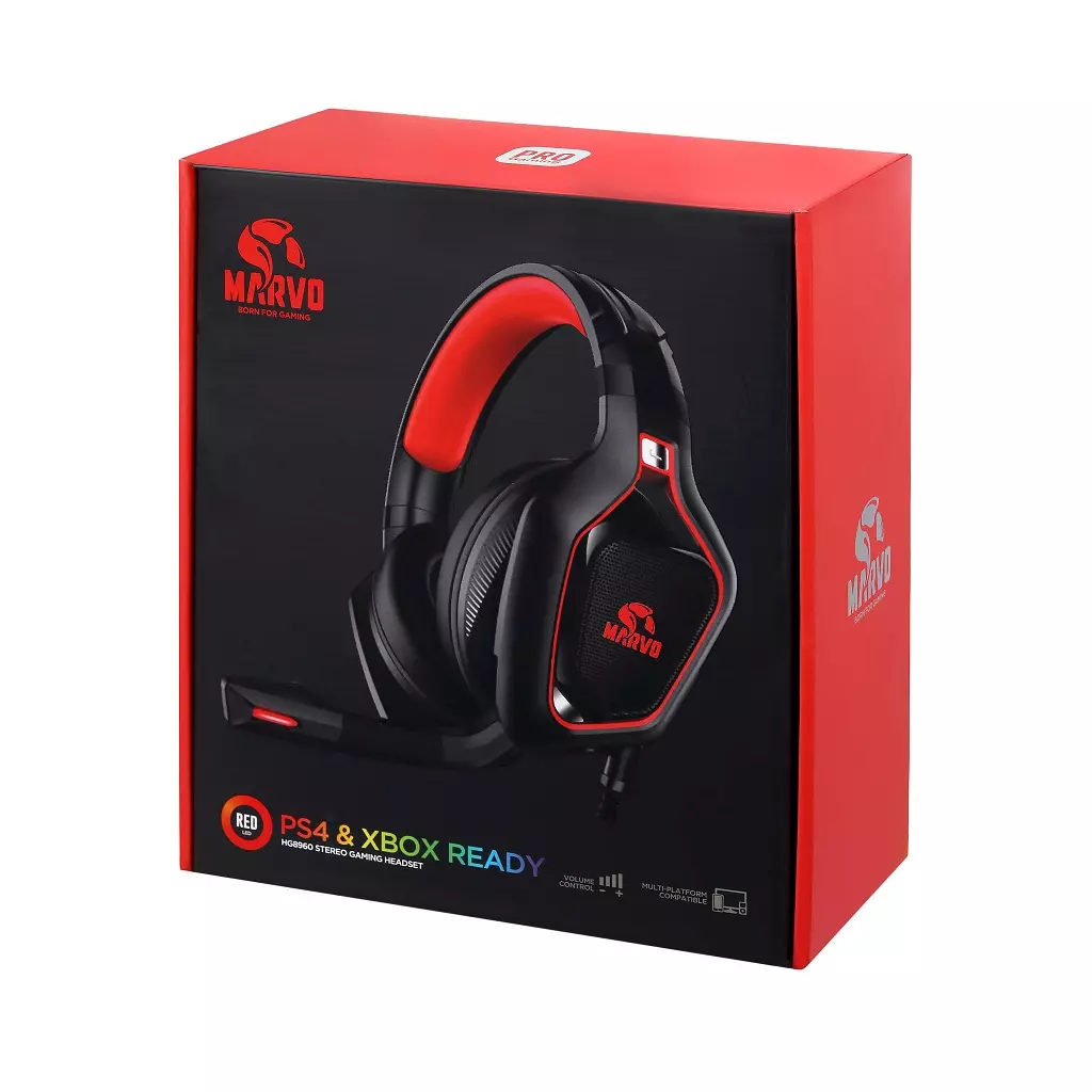 Наушники Marvo HG8960 Pro Red-LED Black/Red (HG8960) - 5