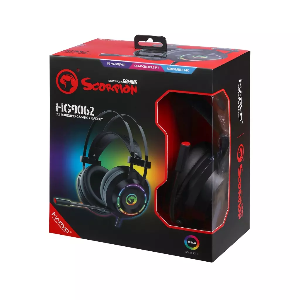 Наушники Marvo HG9062 Multi-LED 7.1 Black (HG9062) - 5