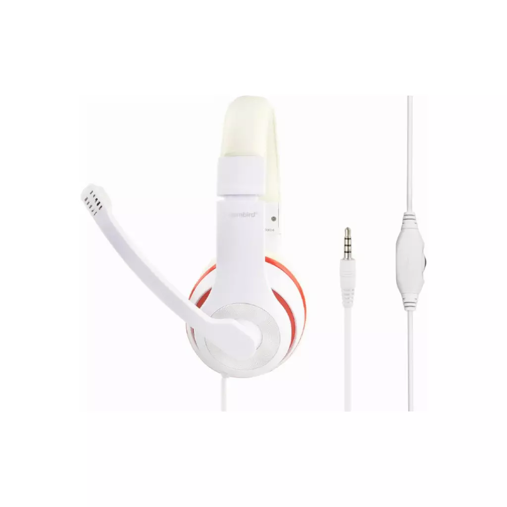 Наушники Gembird MHS-03 White/Red (MHS-03-WTRD) - 1