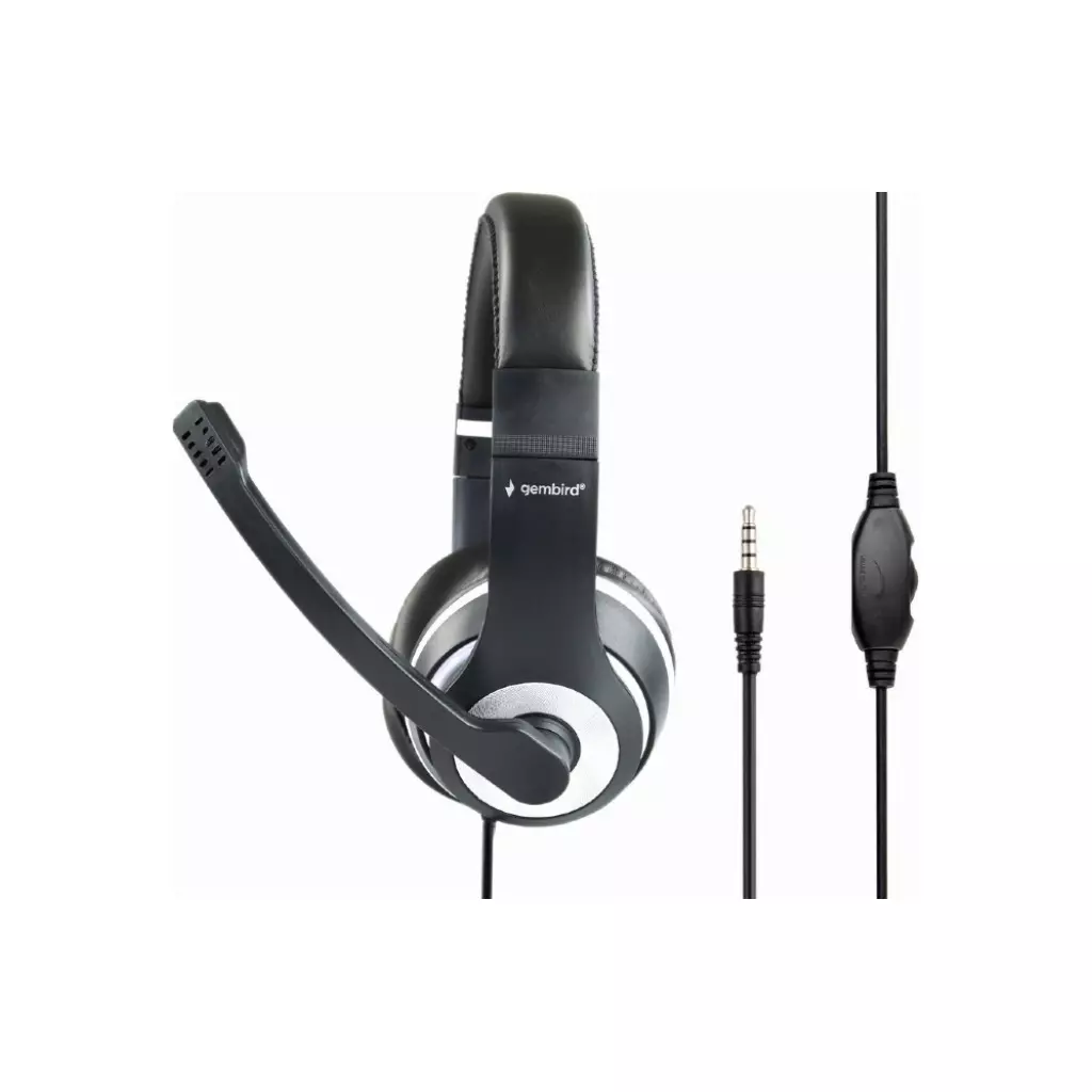 Наушники Gembird MHS-03 Black/White (MHS-03-BKWT) - 1