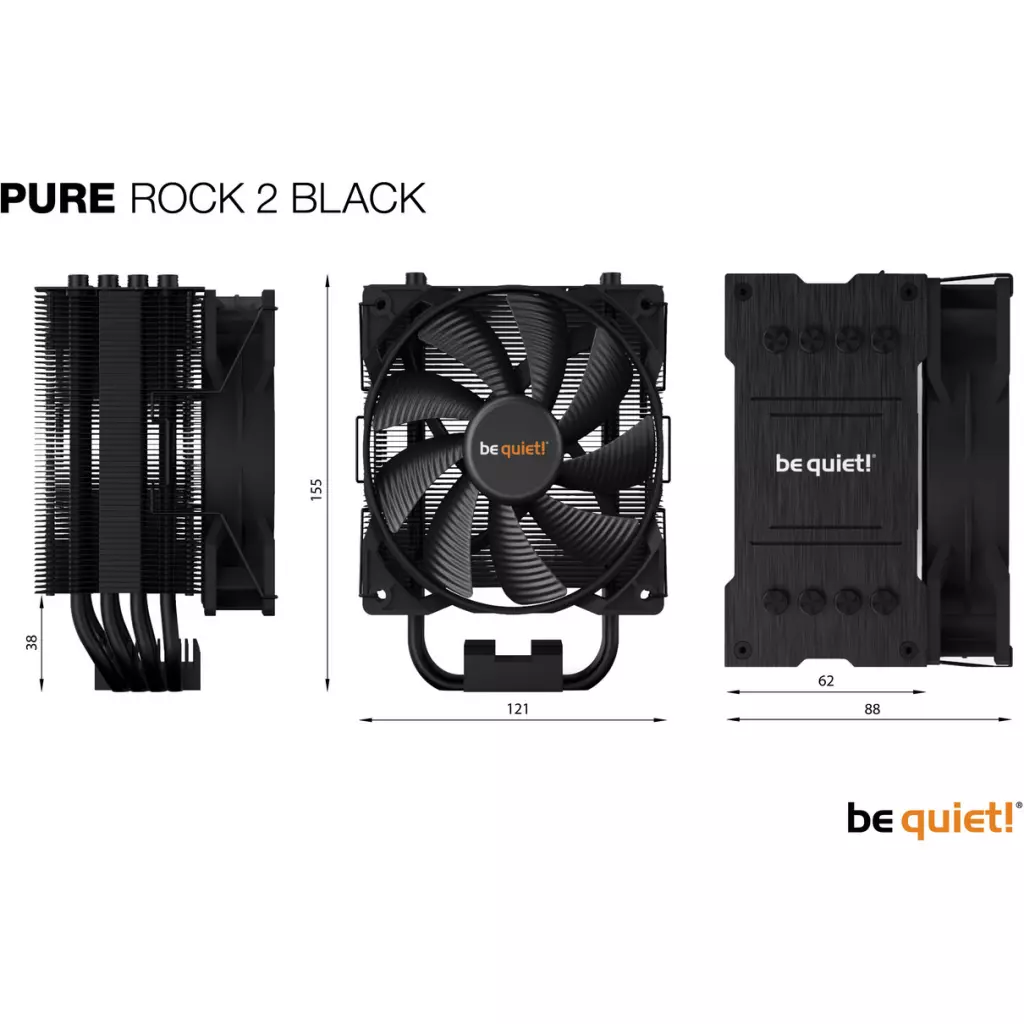 Кулер для процессора Be quiet! Pure Rock 2 Black (BK007) - 6